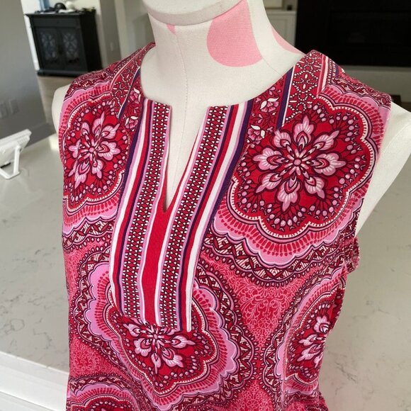 Coolibar Sun Protection You Wear Oceanside Tank Dress UPF +50 Red + Pink Sz S - Picture 3 of 8